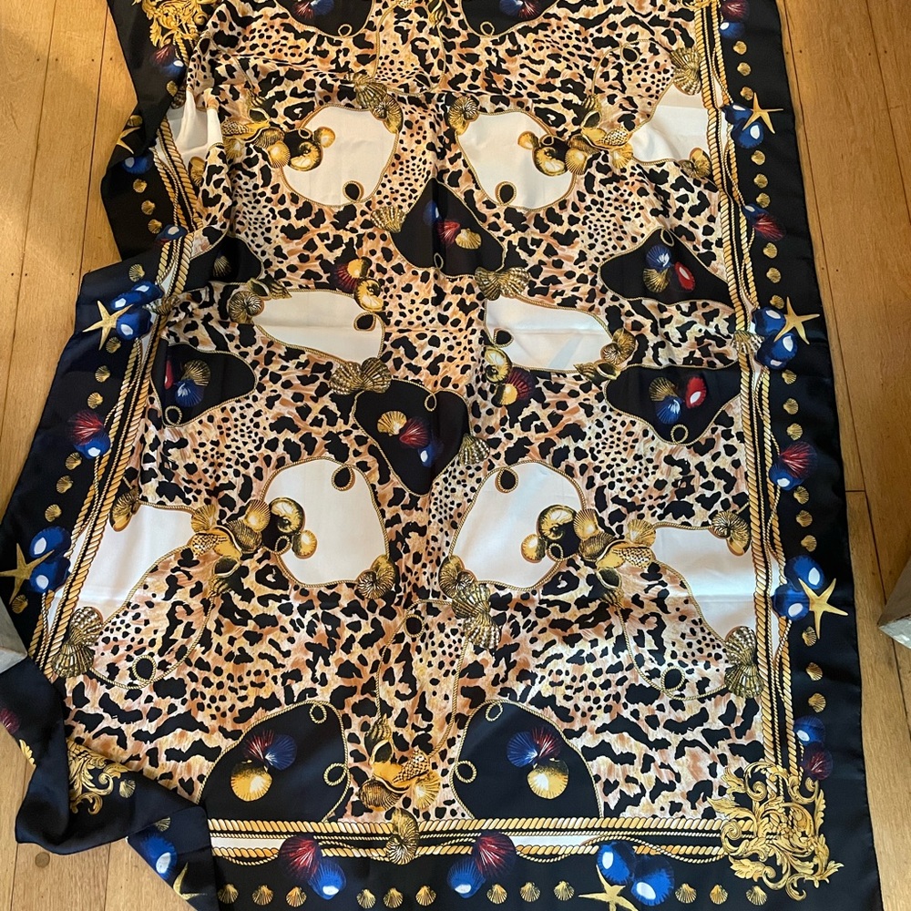 Perfect condition, brightly patterned oversized silky scarf